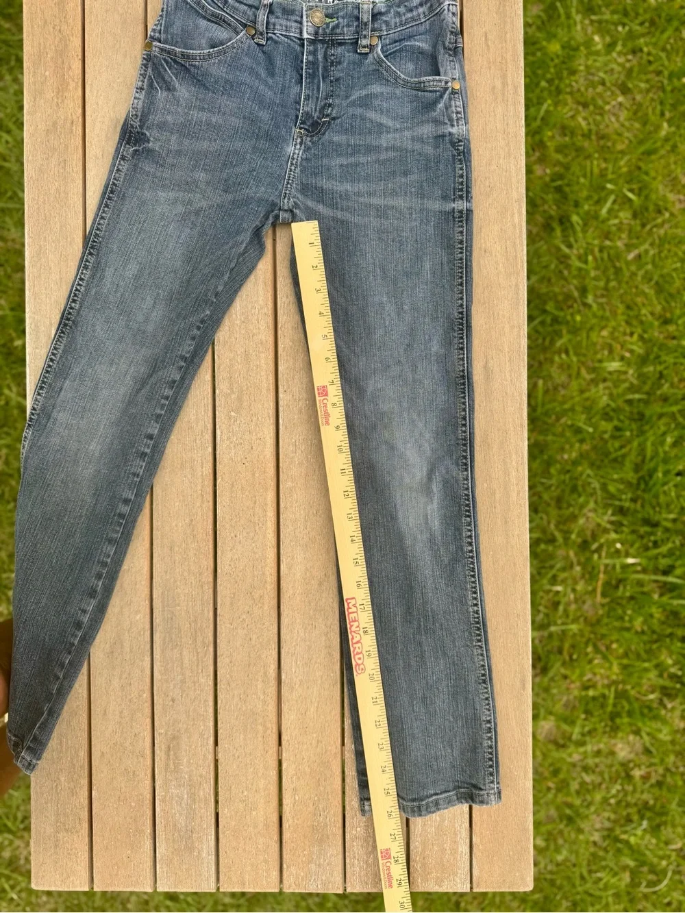 Wrangler Retro Girls Size 12 Adjustable Waist Slim‎ Straight Jeans Denim Regular